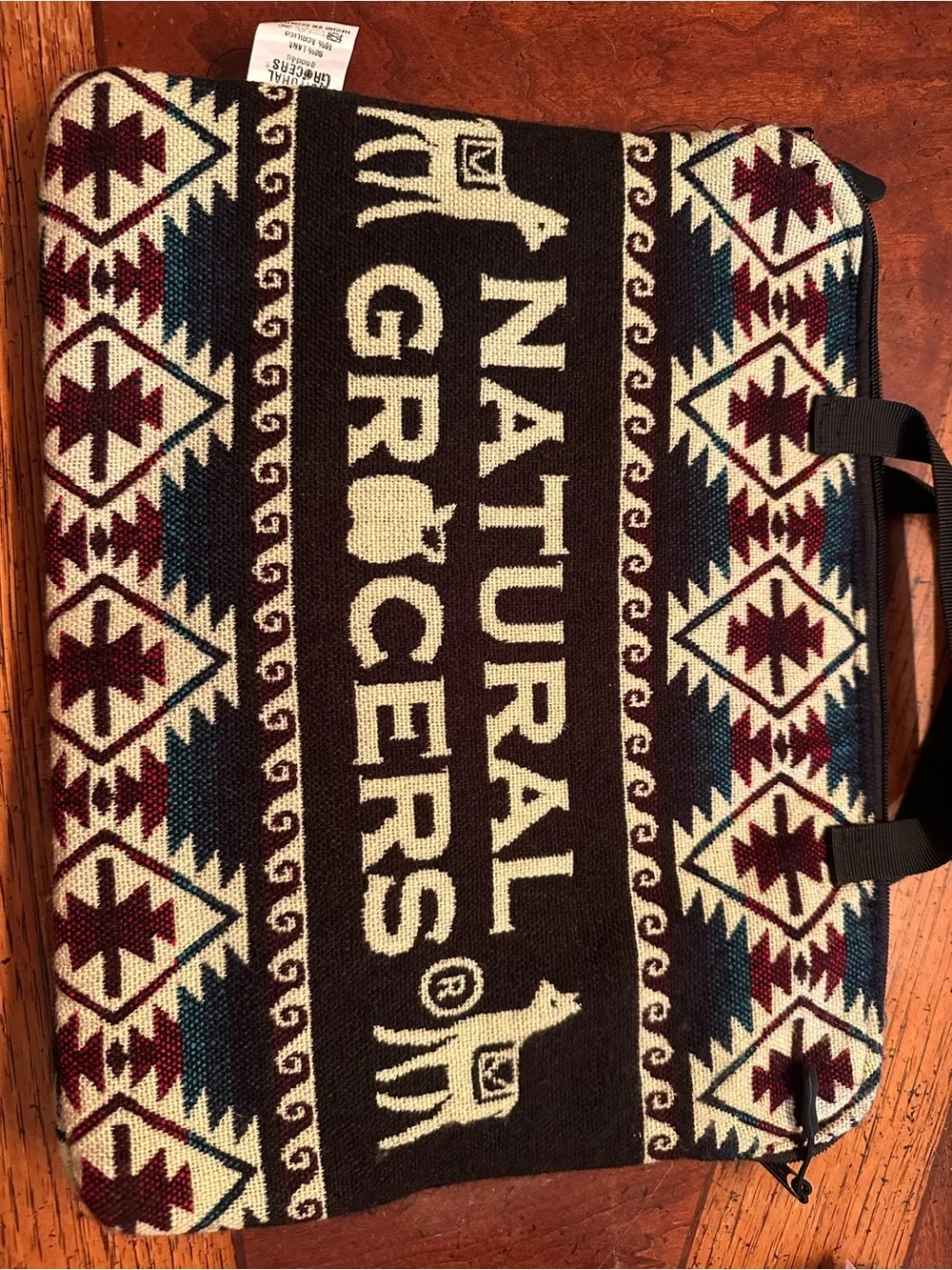 Aztec Pattern Laptop Sleeve in Brown, Cream & Blue